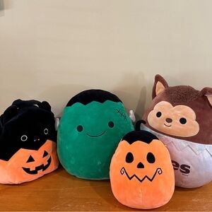 Halloween Squishmallows Lot With Treat Pail Frankie